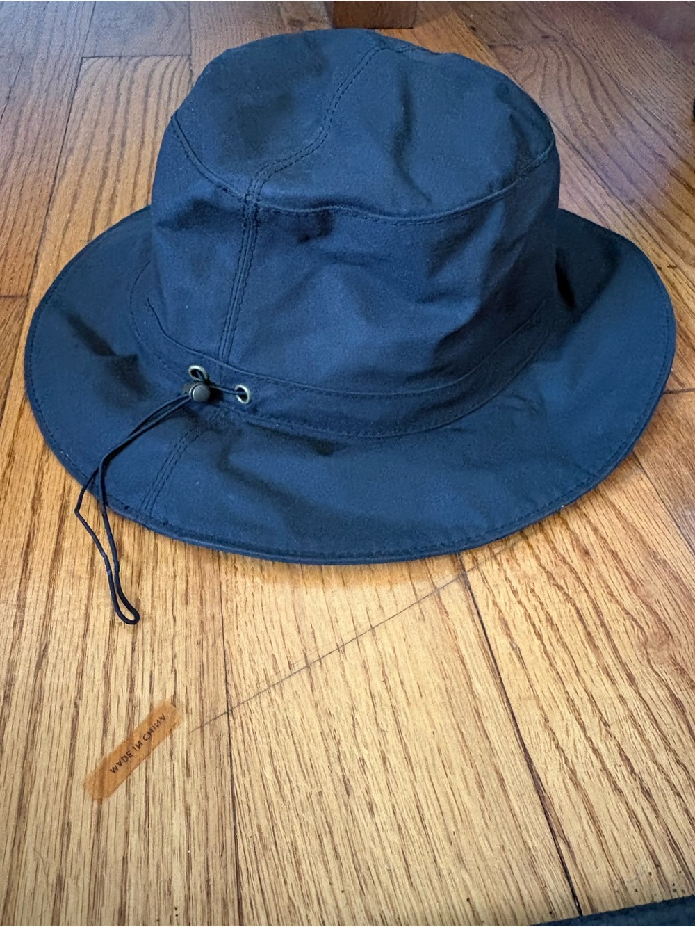 Helen Kaminski Black Cotton Hat with Gold Logo